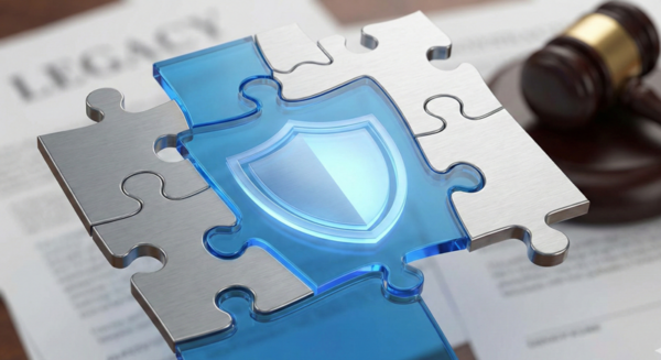 Pièces de puzzle s'assemblant en forme de bouclier pour illustrer la sécurité juridique de l'avis du CSE.
